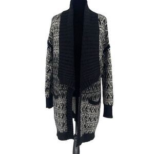 Cynthia Rowley Womens‎ Wool Alpaca Blend Cardigan Sweater Black Medium